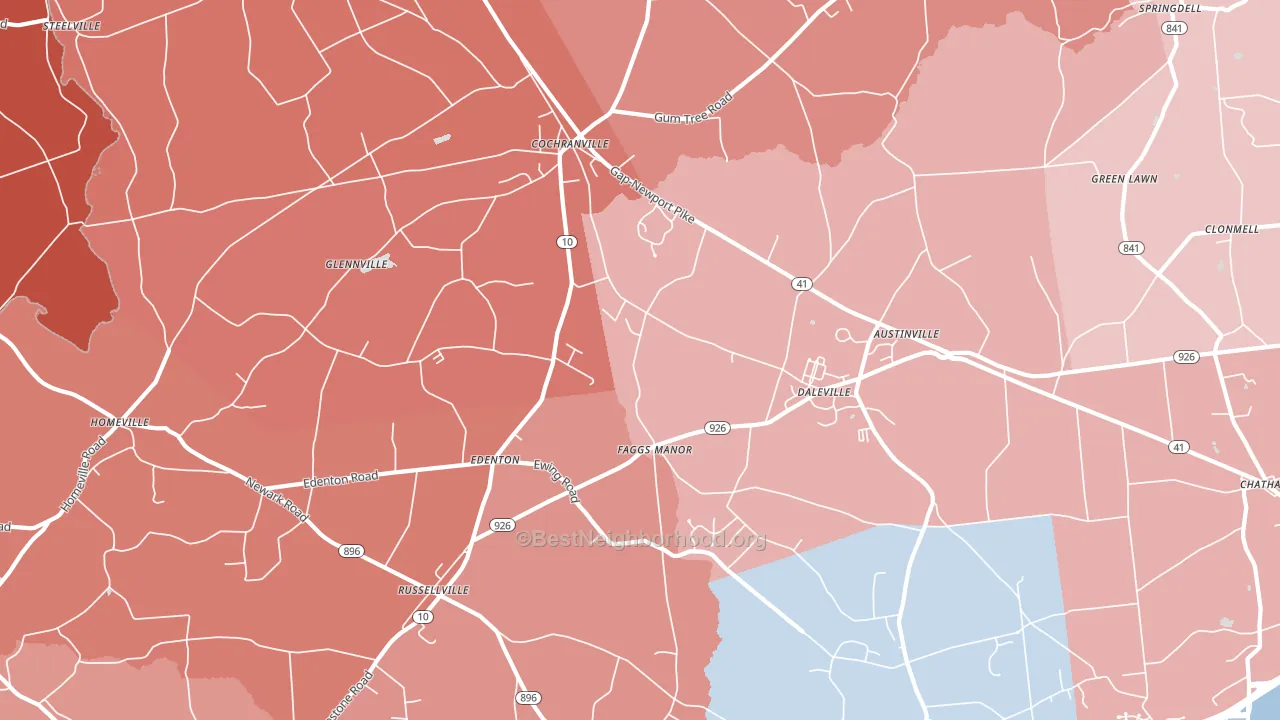 19330, PA block-group political-lean map