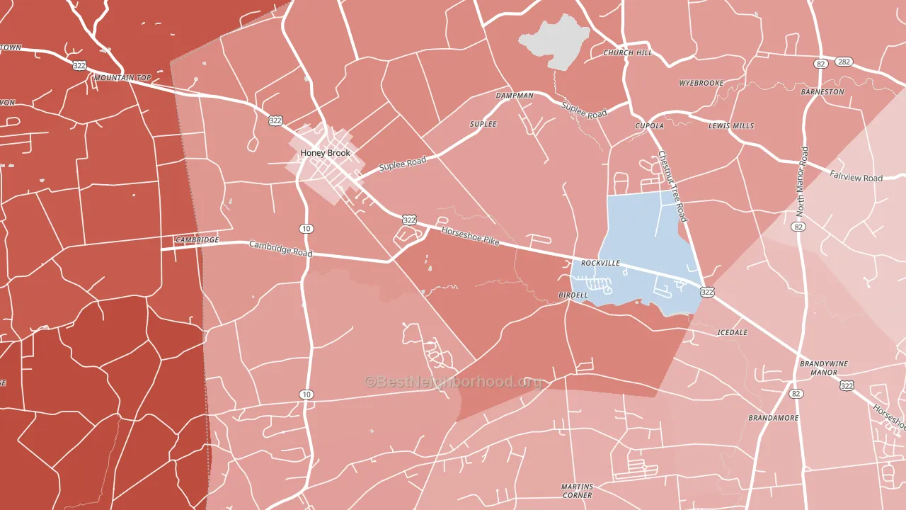 19344, PA block-group political-lean map