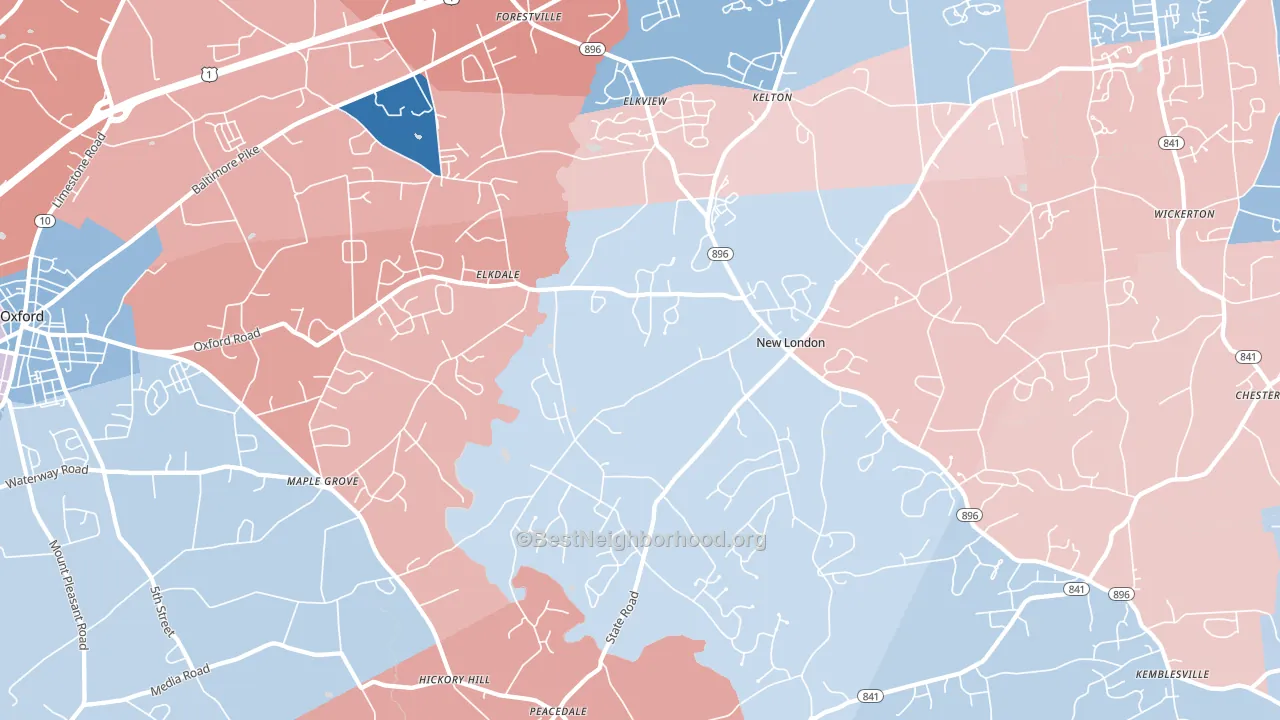 19352, PA block-group political-lean map
