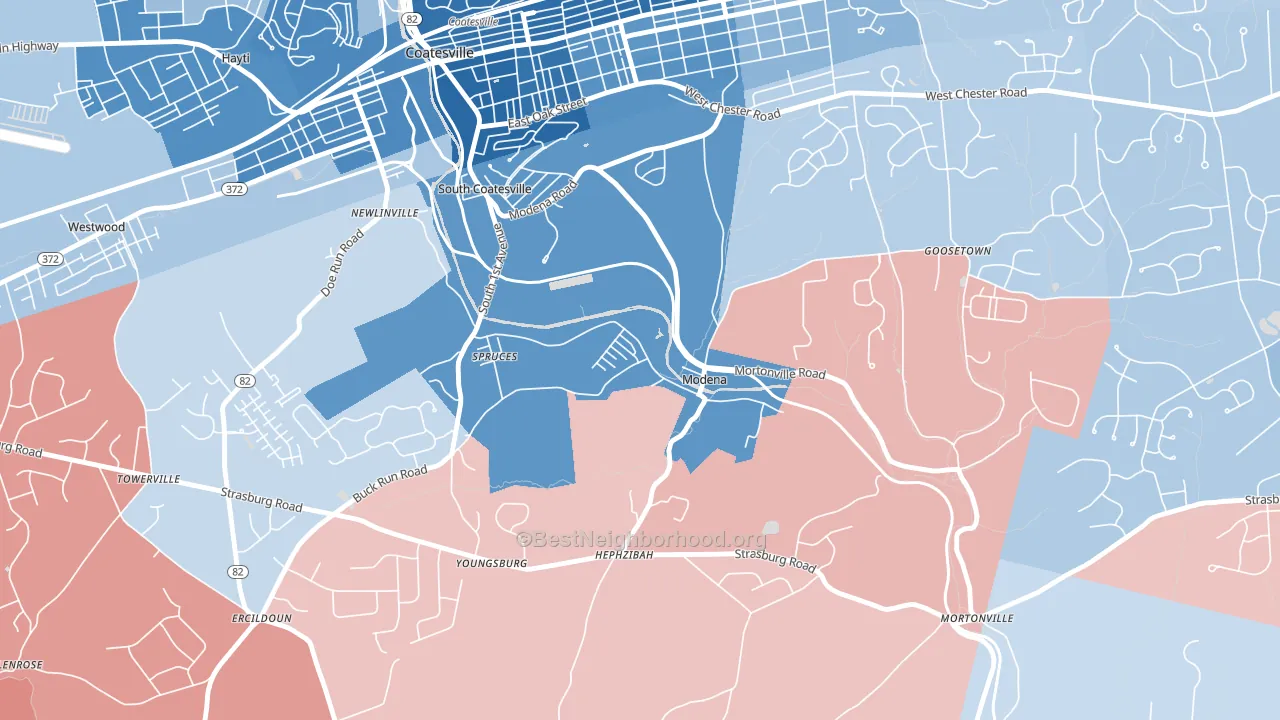 19358, PA block-group political-lean map