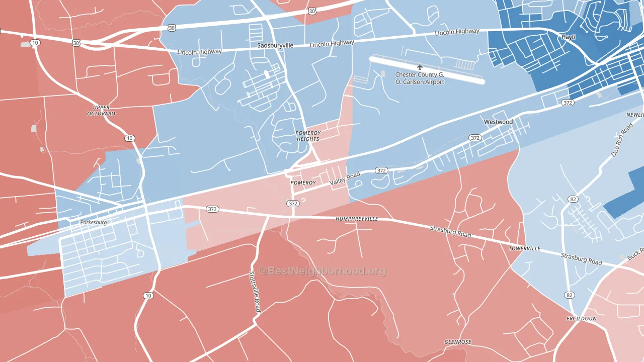 19367, PA block-group political-lean map