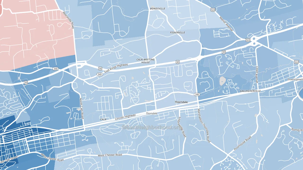 19372, PA block-group political-lean map
