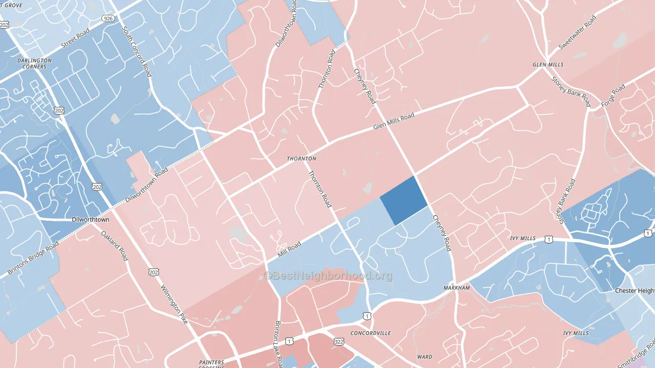 19373, PA block-group political-lean map