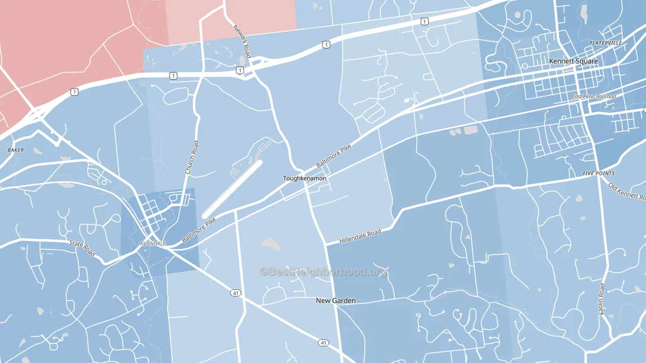 19374, PA block-group political-lean map