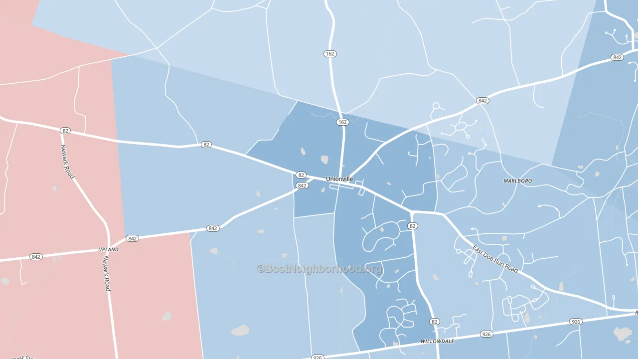 19375, PA block-group political-lean map