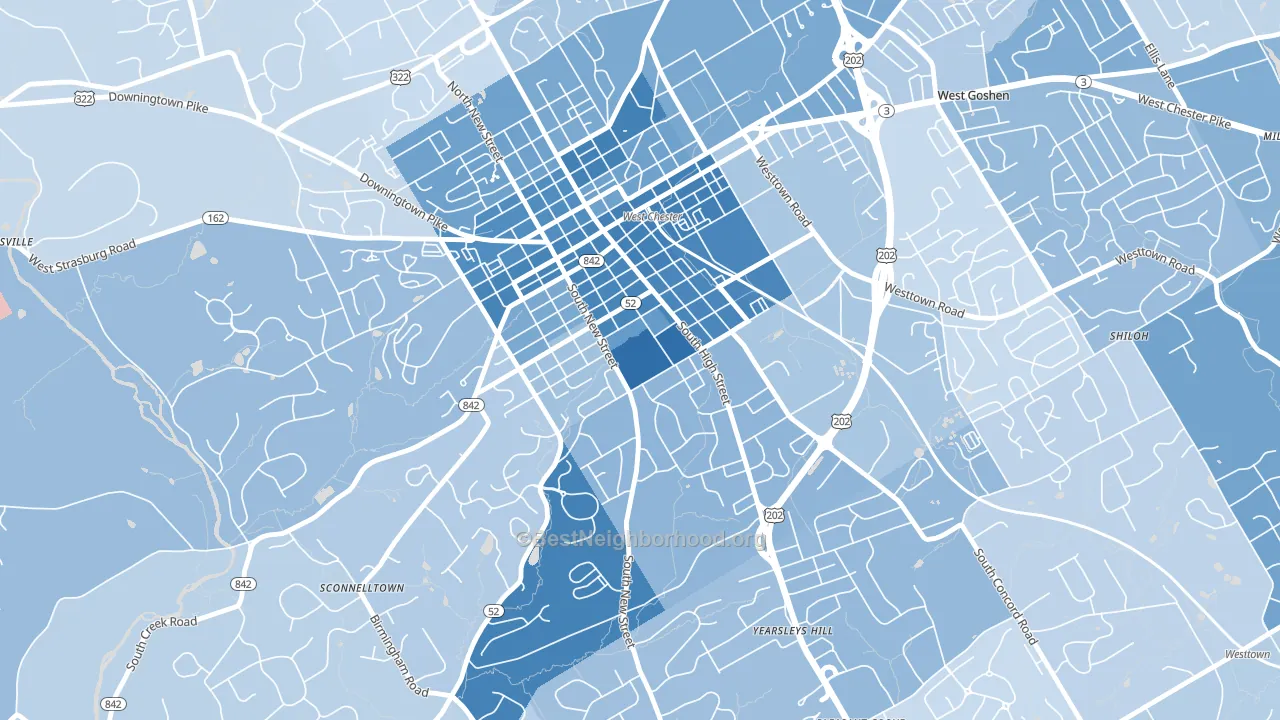 19383, PA block-group political-lean map