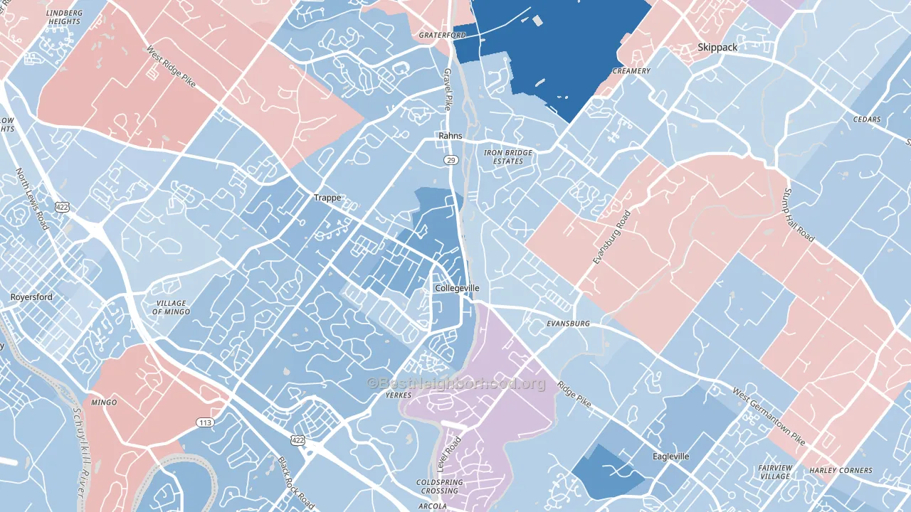 19426, PA block-group political-lean map