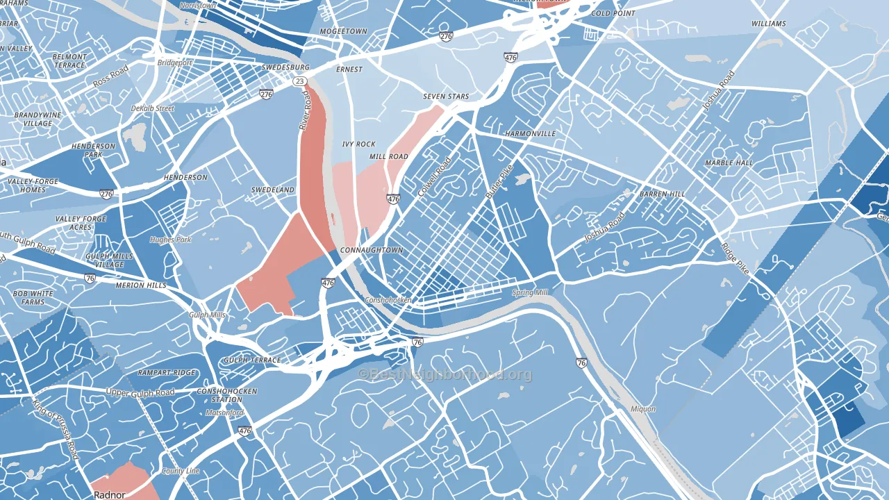 19428, PA block-group political-lean map
