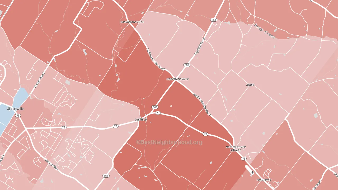 19435, PA block-group political-lean map