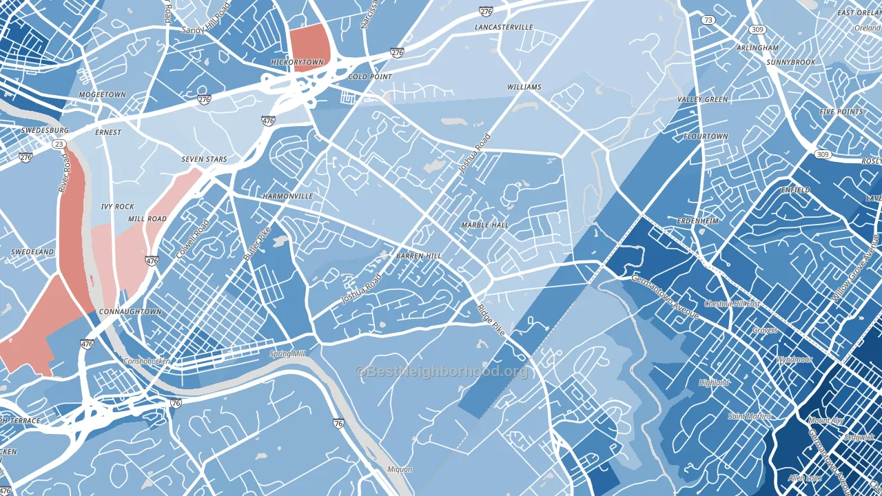 19444, PA block-group political-lean map