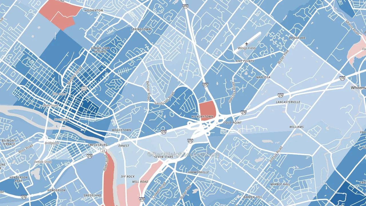 19462, PA block-group political-lean map