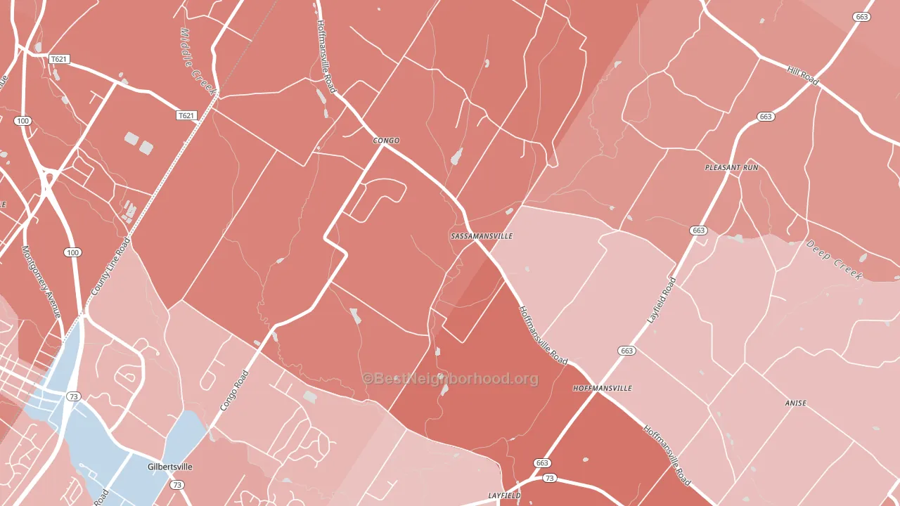 19472, PA block-group political-lean map