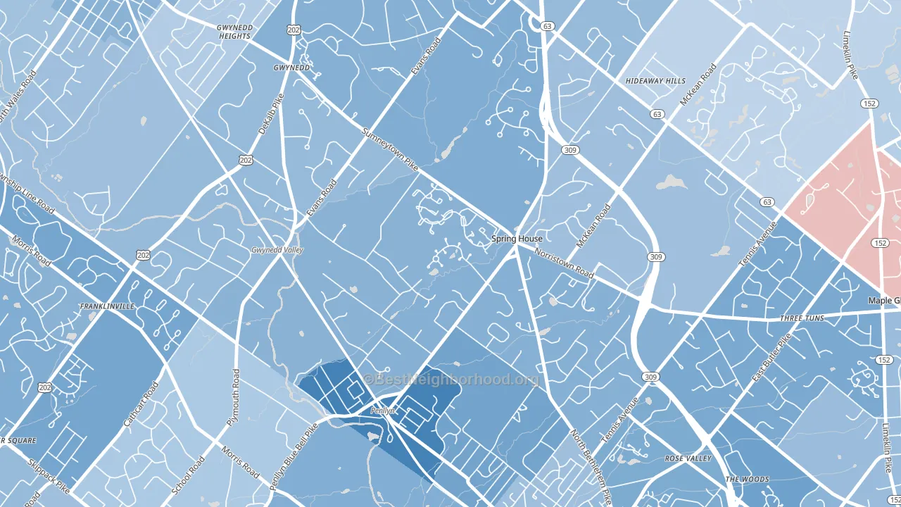 19477, PA block-group political-lean map