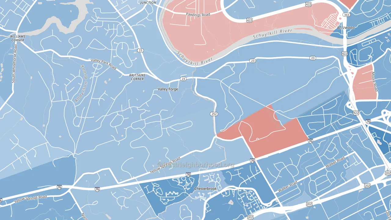 19481, PA block-group political-lean map