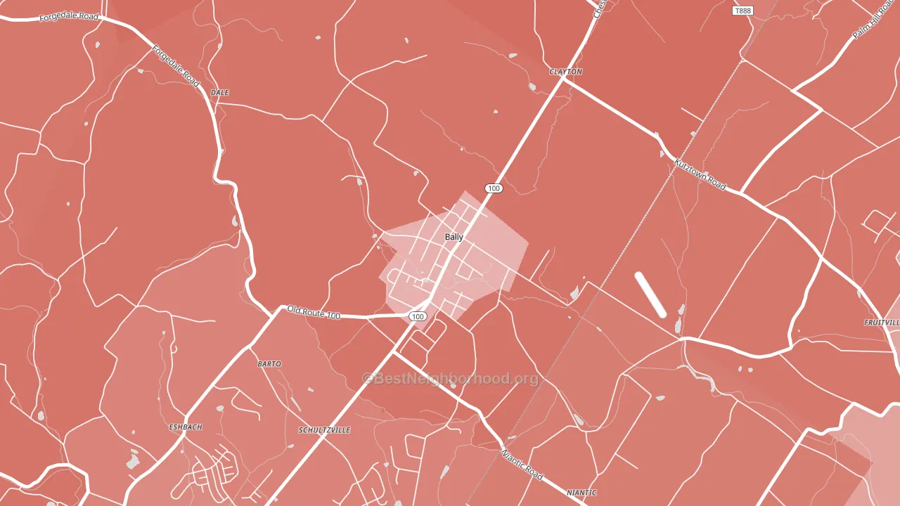 19503, PA block-group political-lean map