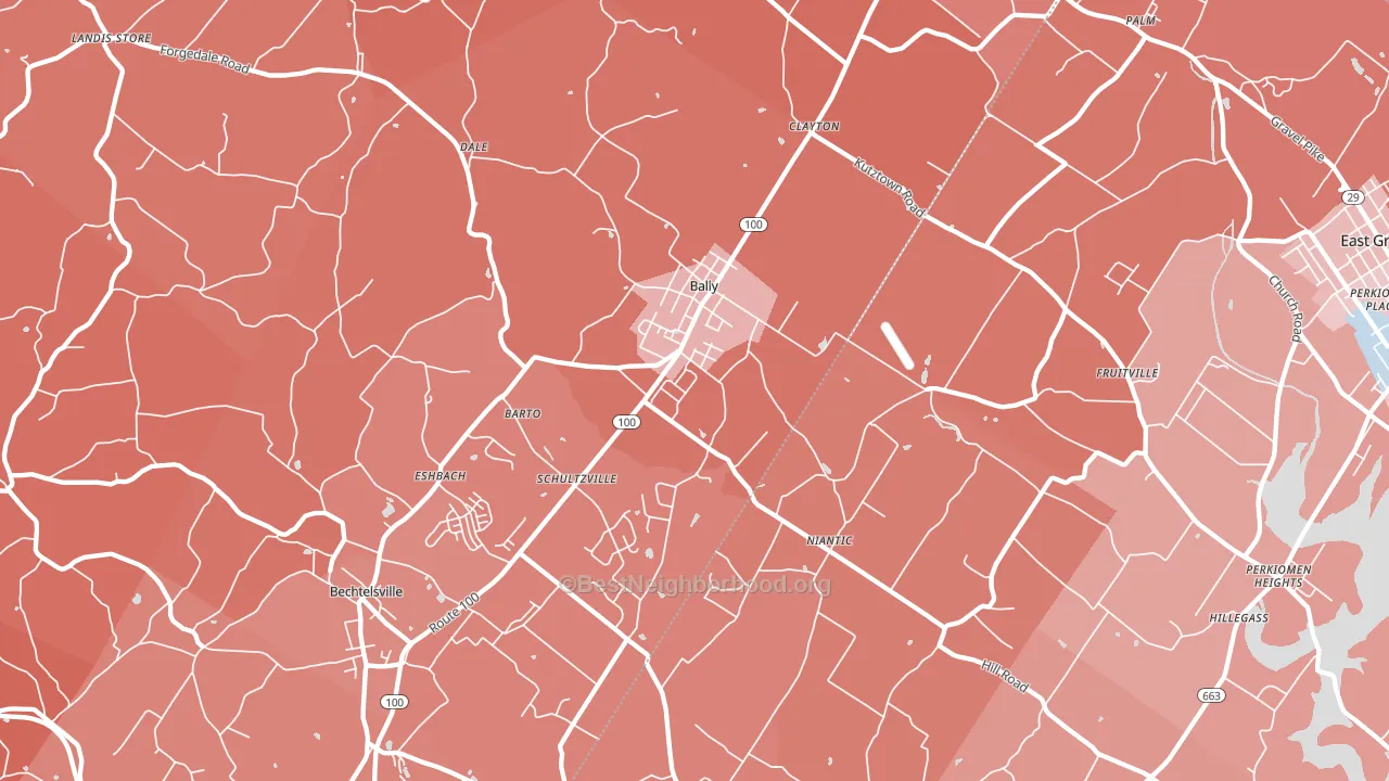 19504, PA block-group political-lean map