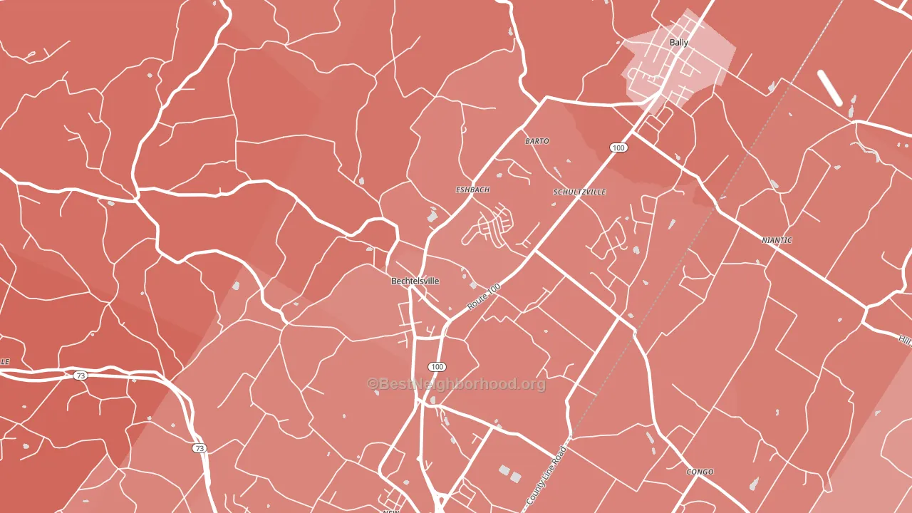 19505, PA block-group political-lean map