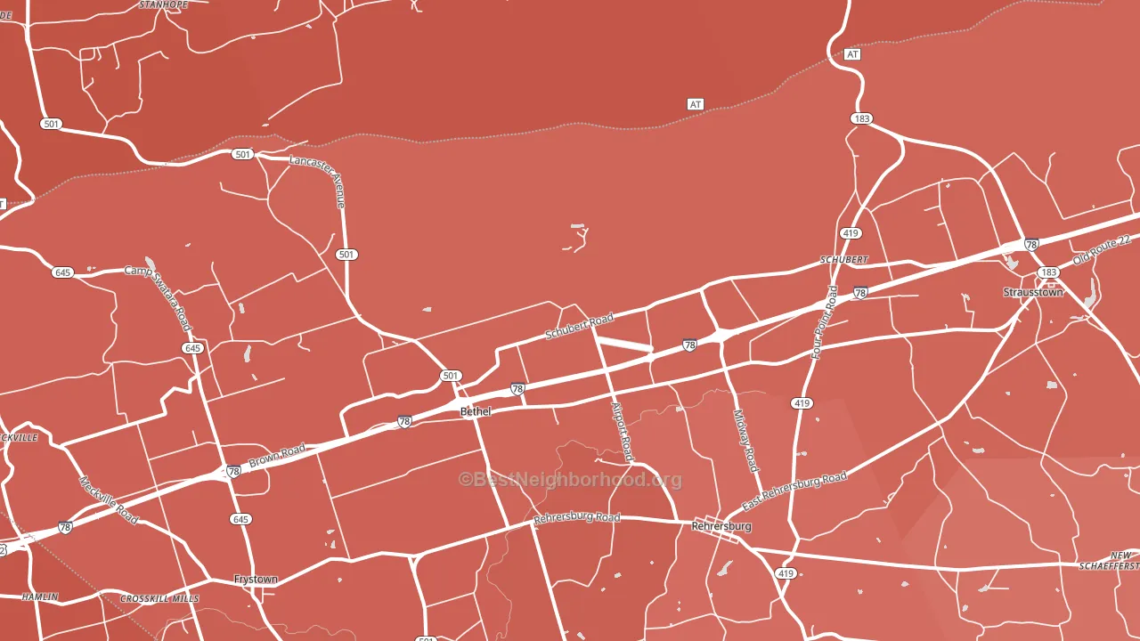 19507, PA block-group political-lean map