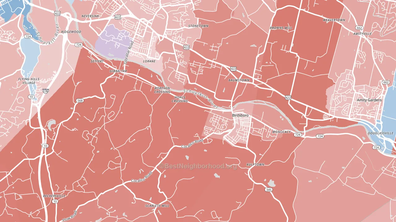 19508, PA block-group political-lean map