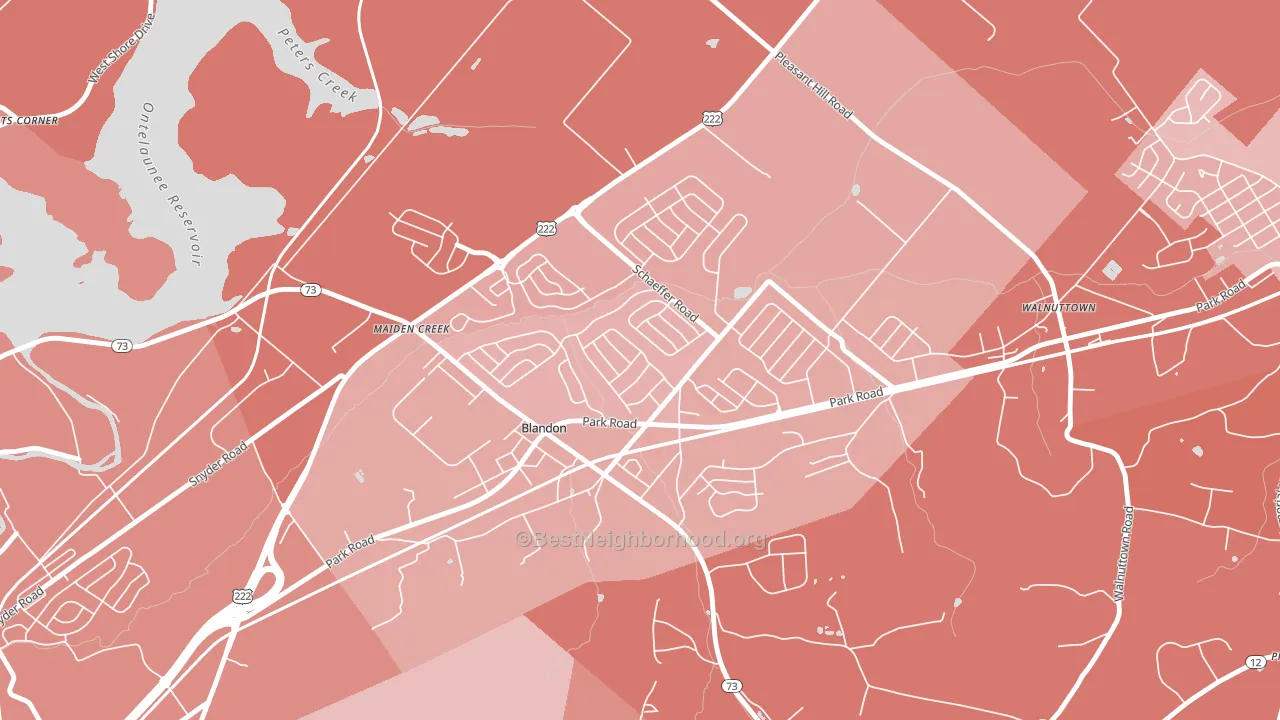 19510, PA block-group political-lean map