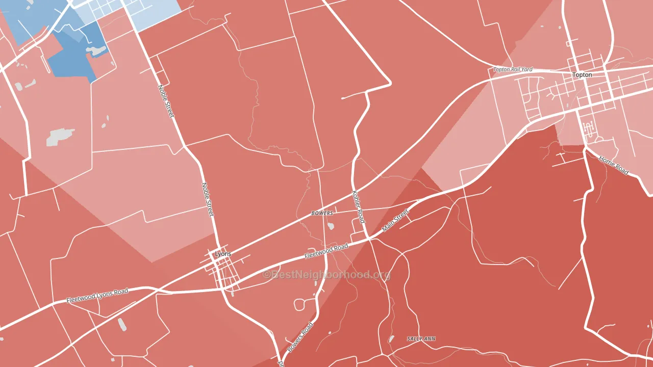 19511, PA block-group political-lean map