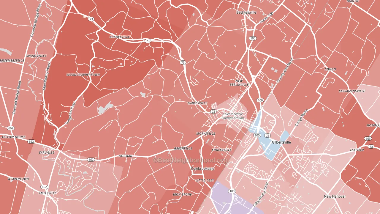 19512, PA block-group political-lean map
