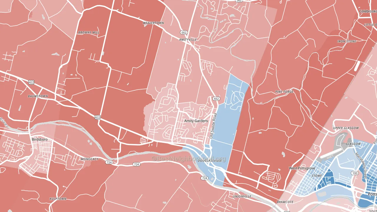 19518, PA block-group political-lean map