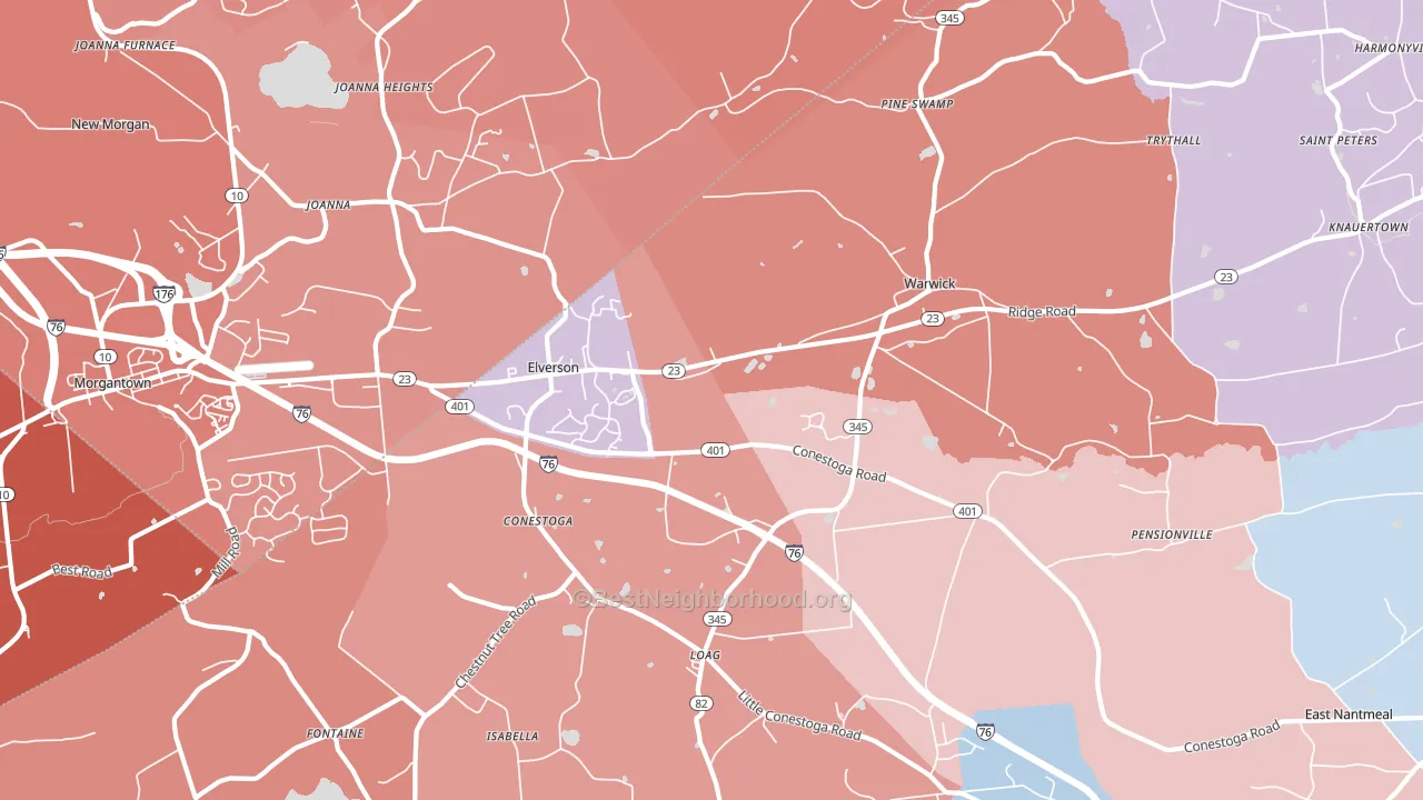 19520, PA block-group political-lean map