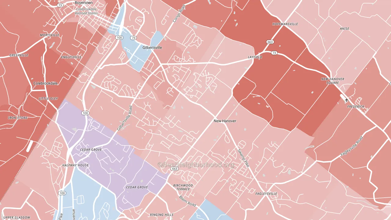 19525, PA block-group political-lean map