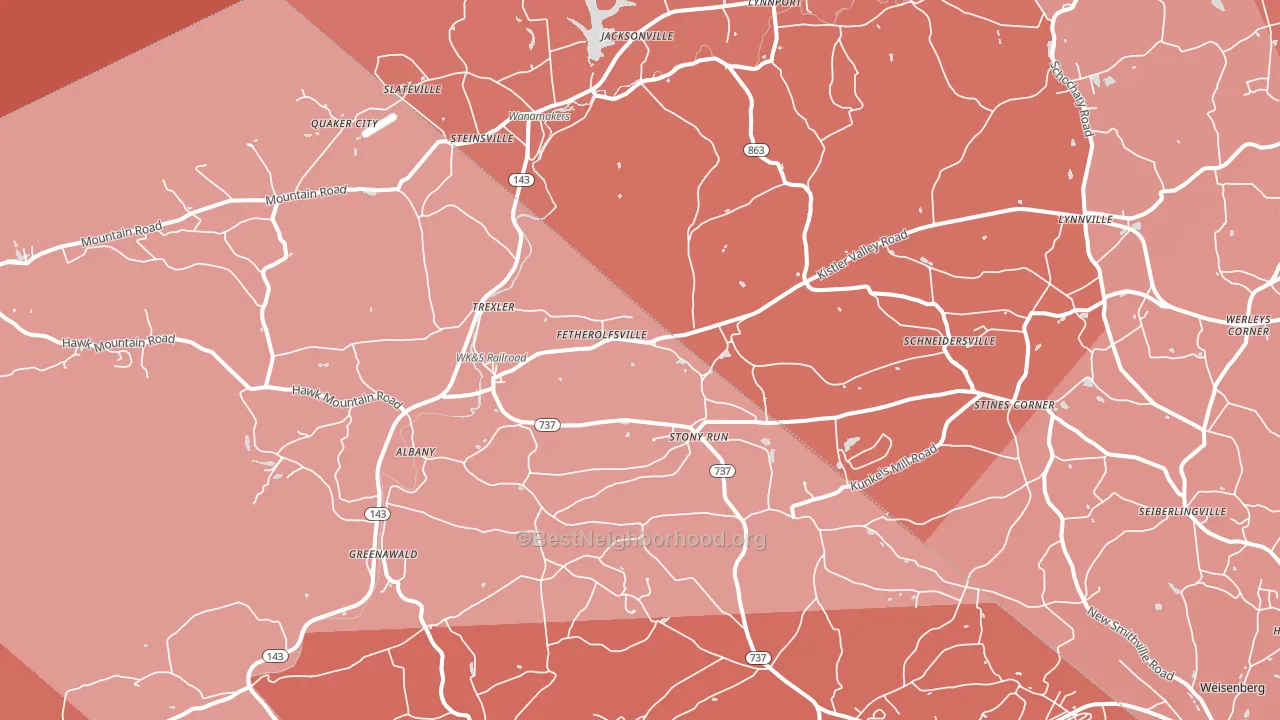 19529, PA block-group political-lean map