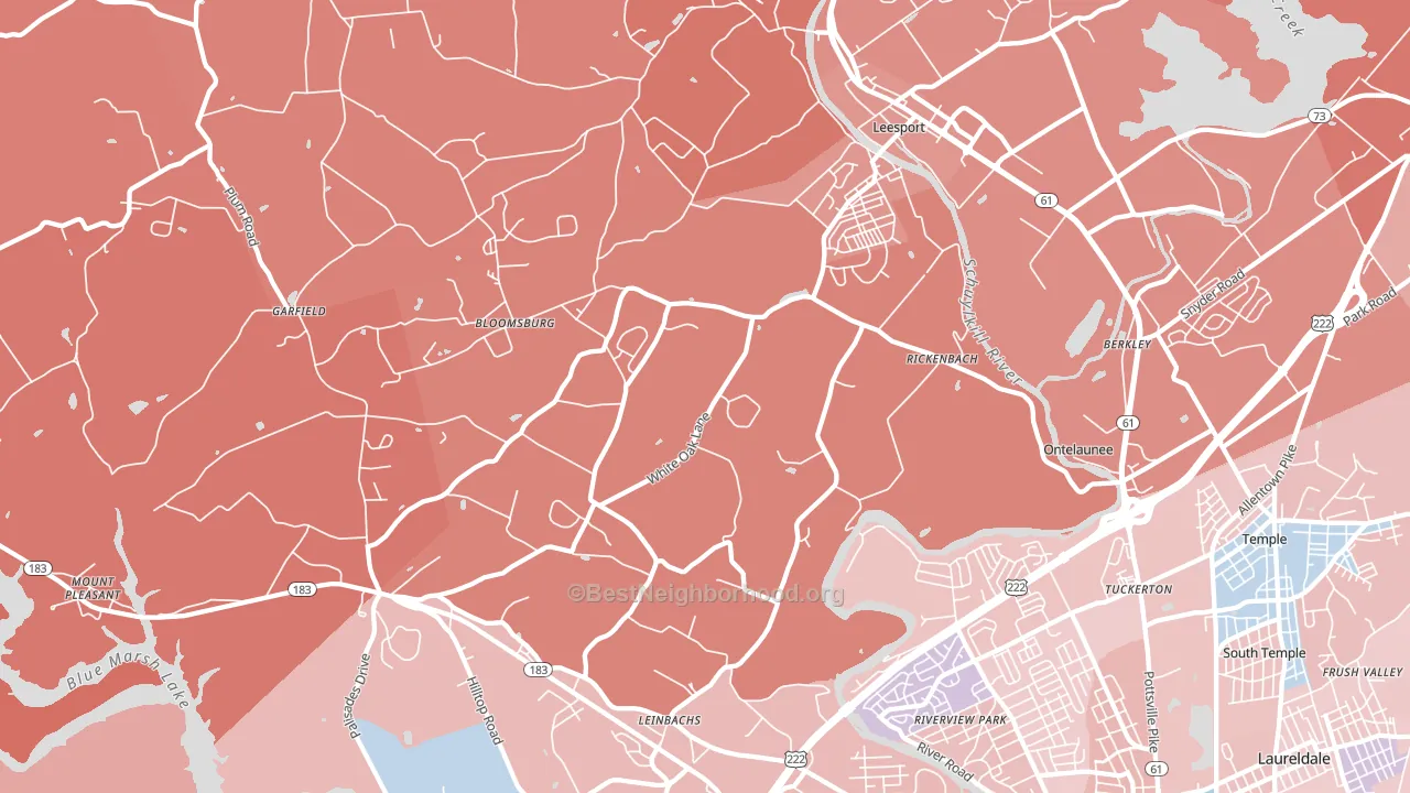19533, PA block-group political-lean map