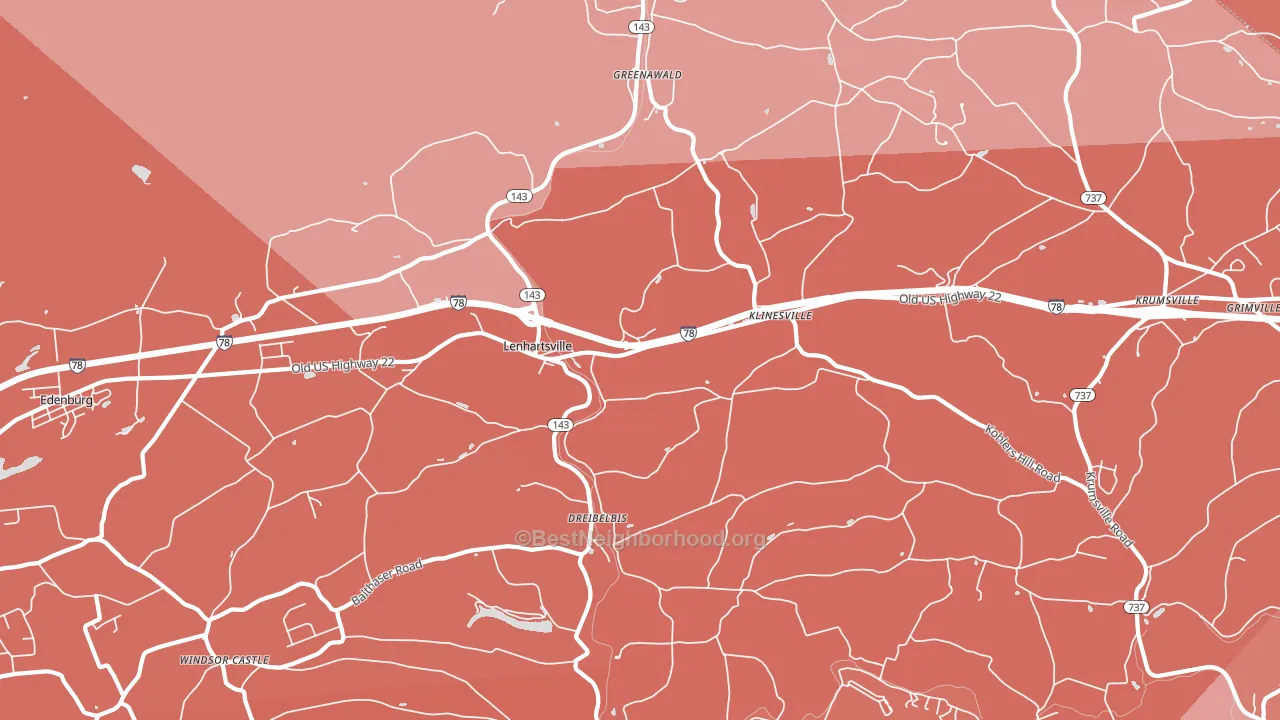 19534, PA block-group political-lean map
