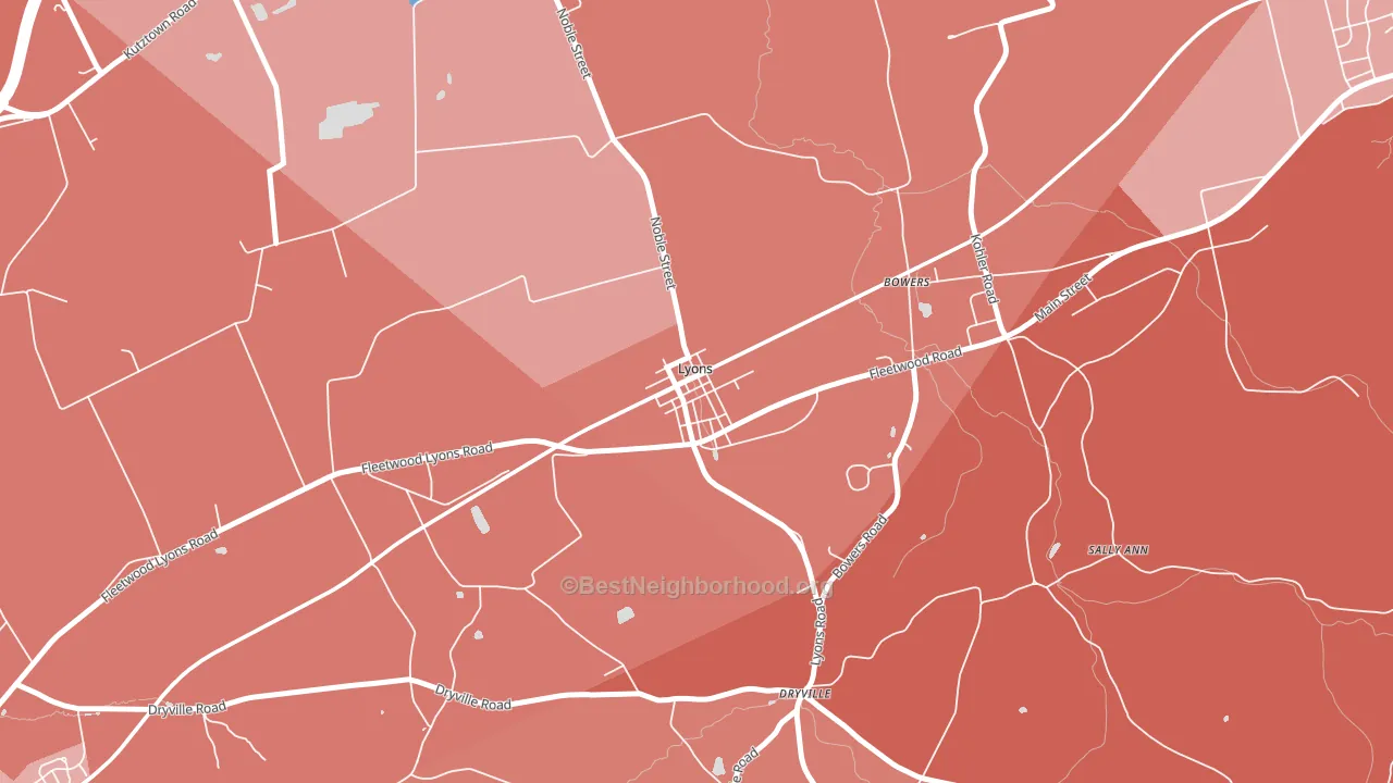 19536, PA block-group political-lean map