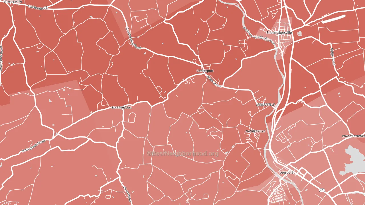 19541, PA block-group political-lean map