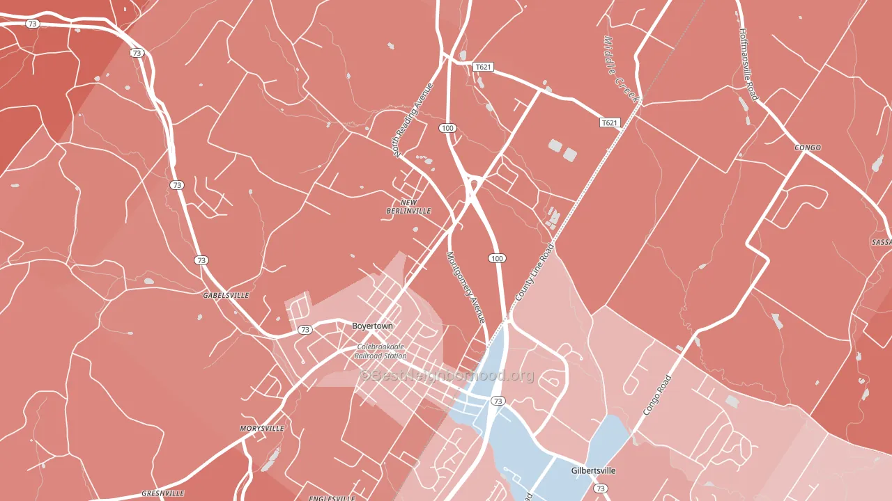 19545, PA block-group political-lean map