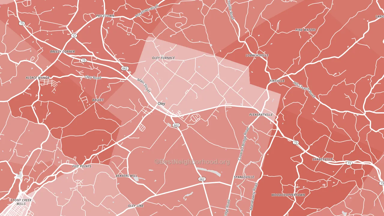 19547, PA block-group political-lean map