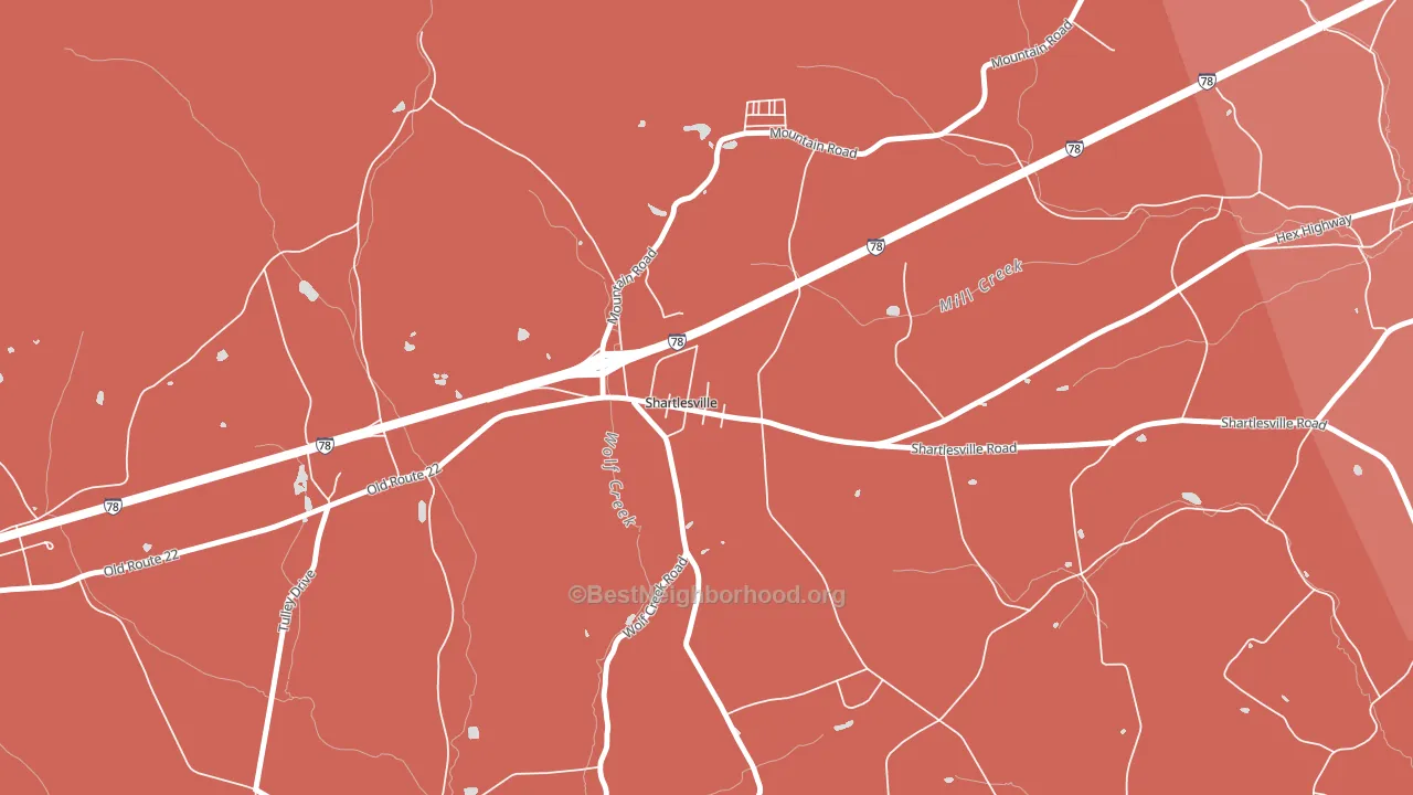 19554, PA block-group political-lean map