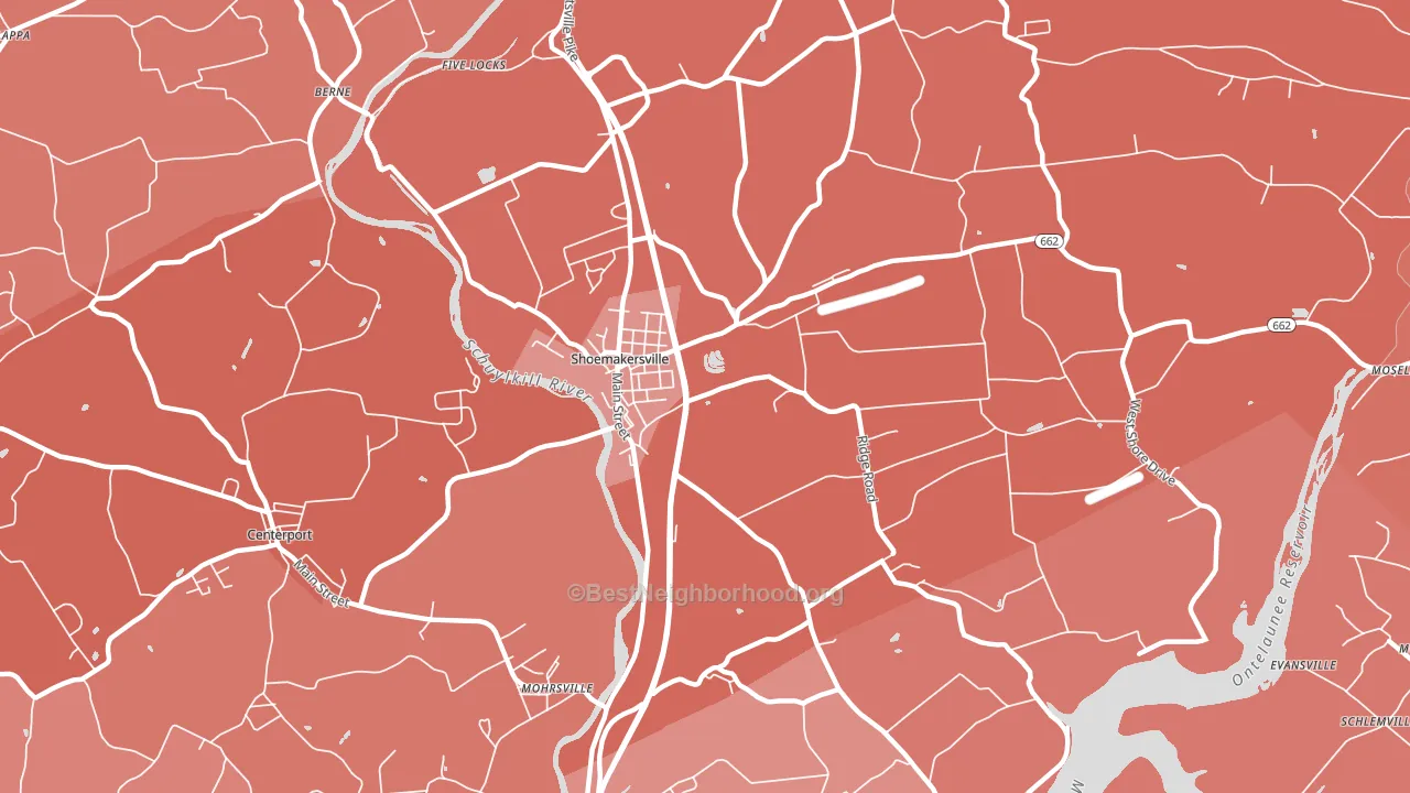 19555, PA block-group political-lean map