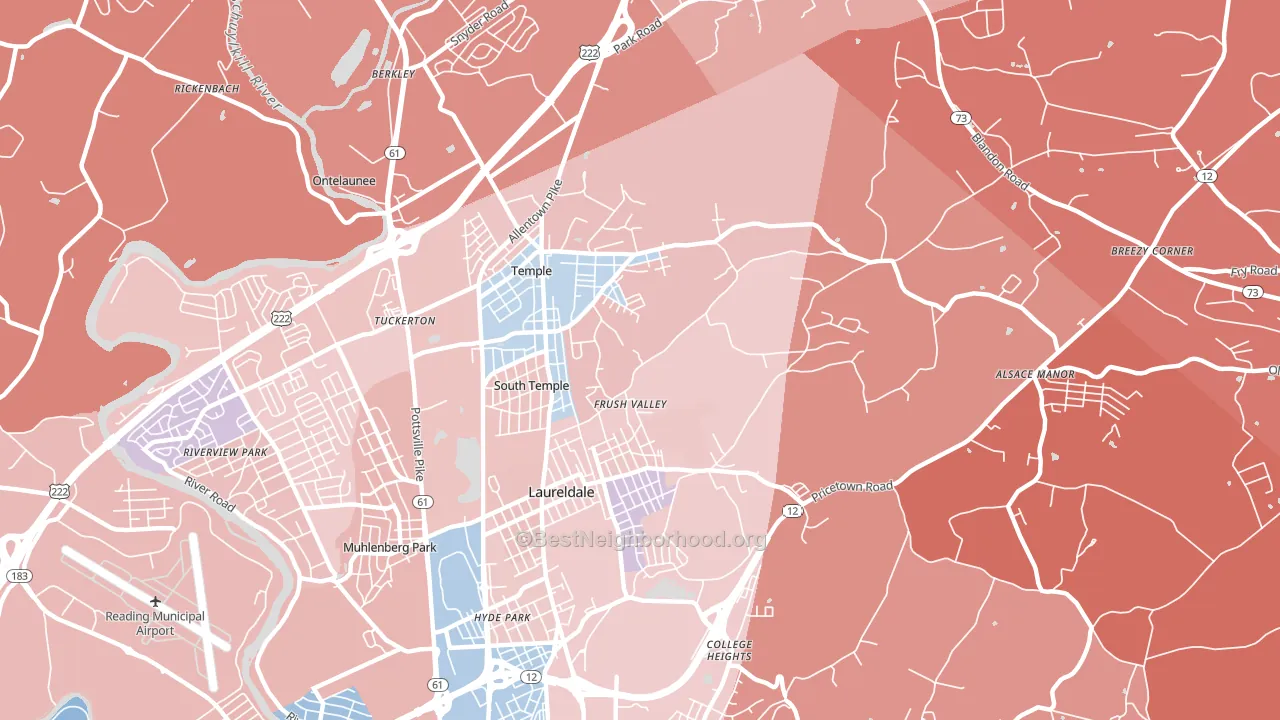 19560, PA block-group political-lean map