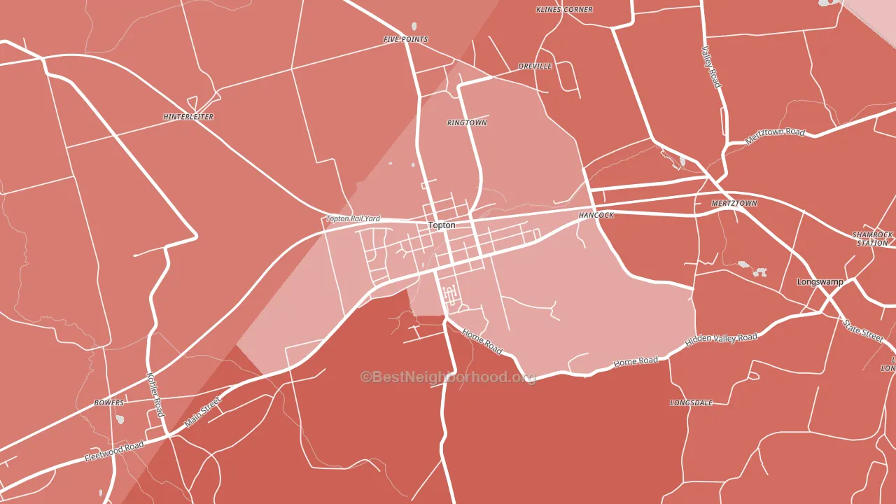 19562, PA block-group political-lean map