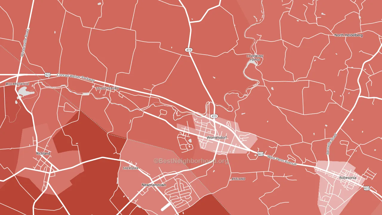19567, PA block-group political-lean map