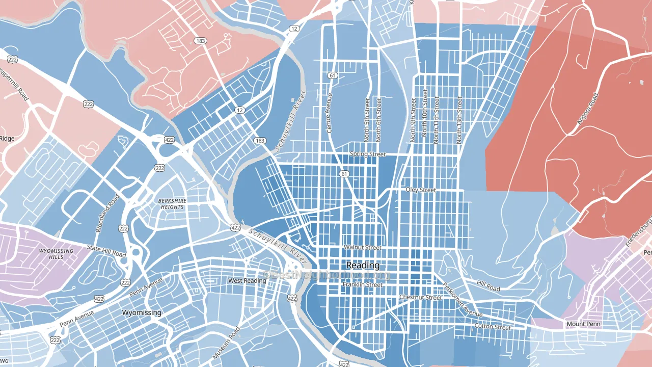 19601, PA block-group political-lean map