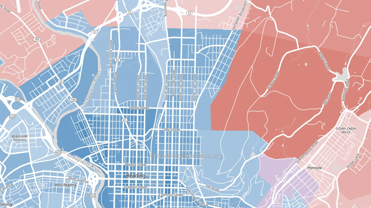 19604, PA block-group political-lean map
