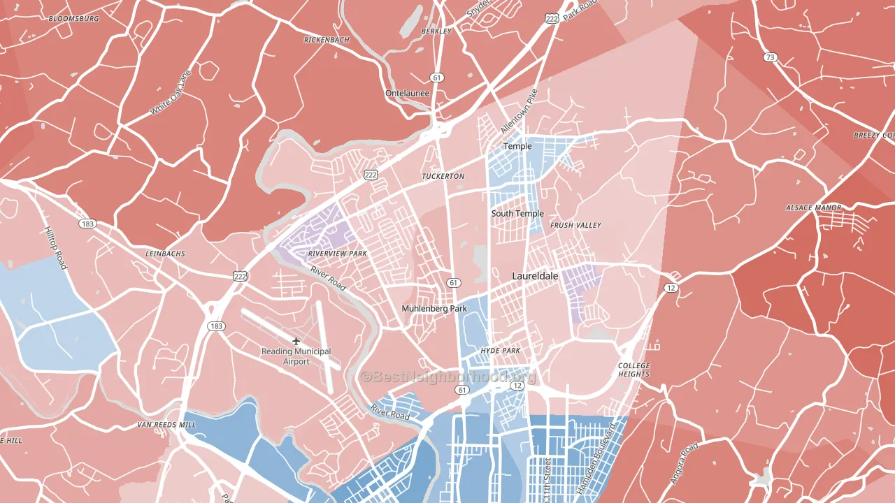 19605, PA block-group political-lean map