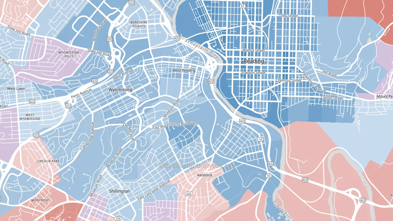 19611, PA block-group political-lean map