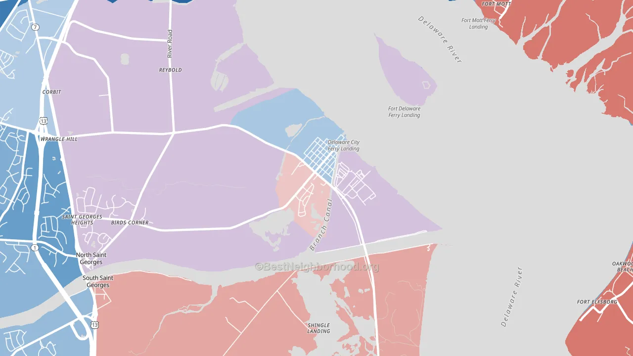 19706, DE block-group political-lean map
