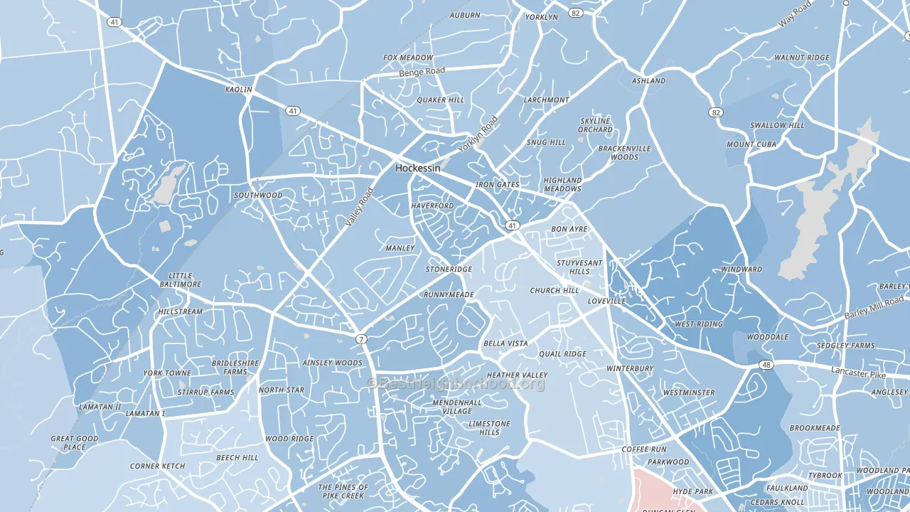 19707, DE block-group political-lean map