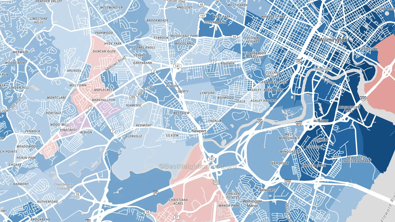 19804, DE block-group political-lean map