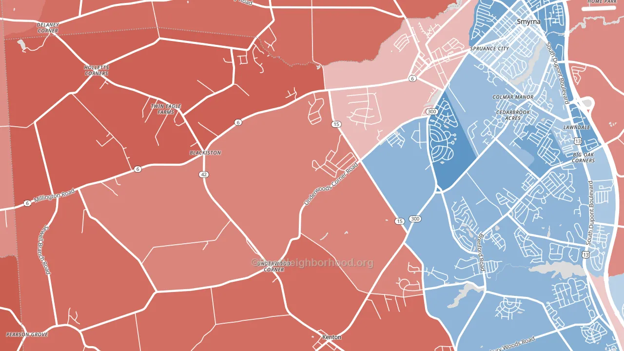 19938, DE block-group political-lean map