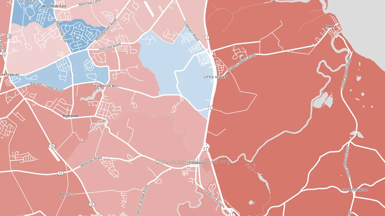 19946, DE block-group political-lean map
